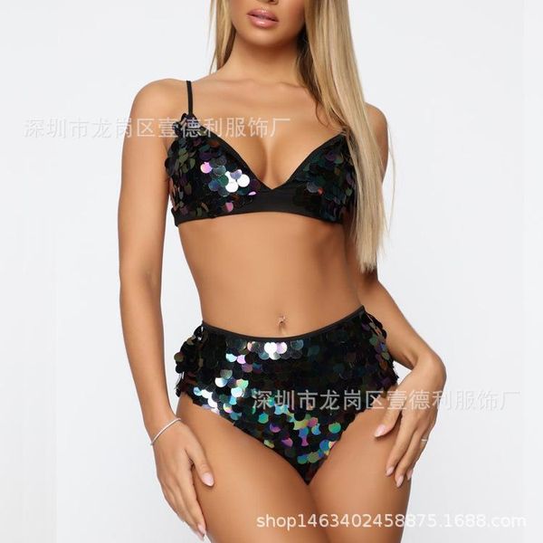 european and american-style cross-border sequin high-waisted bikini two-piece swimsuit selling one-piece suits
european and american-style cross-border sequin high-waisted bikini two-piece swimsuit selling one-piece suits