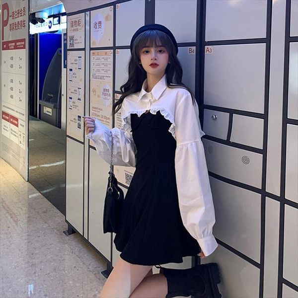 autumn design sense french womens skirts lantern long sleeve loose fashion suspender skirt two piece trend clothing y2k, Black
autumn design sense french womens skirts lantern long sleeve loose fashion suspender skirt two piece trend clothing y2k, Black