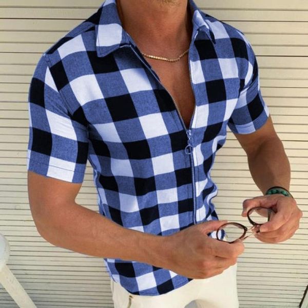 men's casual shirts summer fashion plaid print shirt men business retro short sleeve lapel 2021 zip-up slim cardigan streetwear, White;black
men's casual shirts summer fashion plaid print shirt men business retro short sleeve lapel 2021 zip-up slim cardigan streetwear, White;black