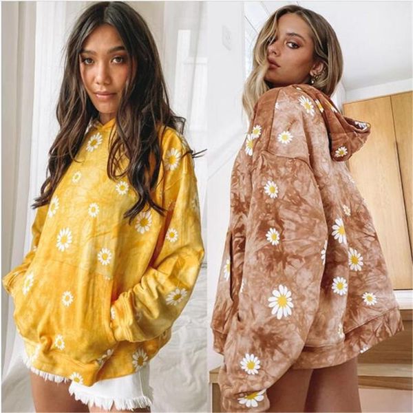 women's hoodies & sweatshirts 2021 women/girl tie-dye small daisy digital printed long sleeve hooded sweatshirt street fashion hip hop, Black
women's hoodies & sweatshirts 2021 women/girl tie-dye small daisy digital printed long sleeve hooded sweatshirt street fashion hip hop, Black