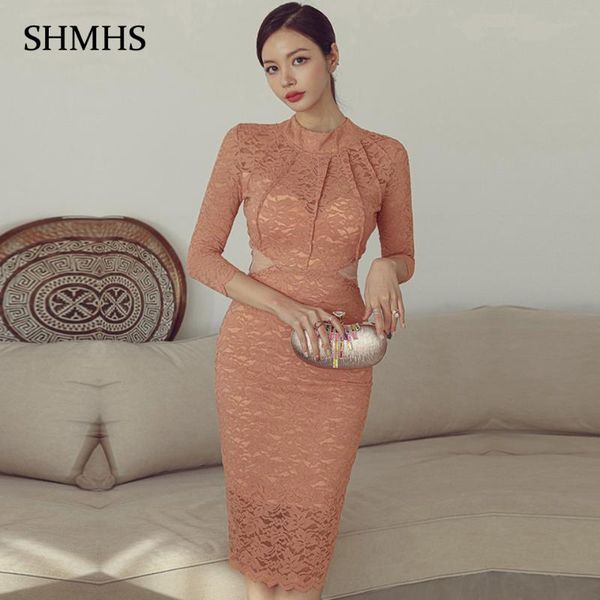 plain elegant party dress 2021 spring stand-up collar three-quarter sleeves high waist perspective back hollow lace casual dresses, Black;gray
plain elegant party dress 2021 spring stand-up collar three-quarter sleeves high waist perspective back hollow lace casual dresses, Black;gray