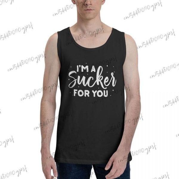 men' tank sport musculation im a sucker for you pure cotton men gym clothing, White;black
men' tank sport musculation im a sucker for you pure cotton men gym clothing, White;black