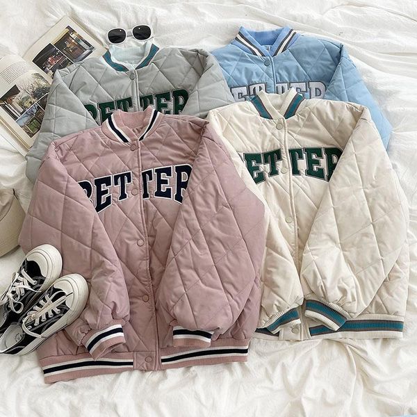 women's jackets fleece letter embroidery striped trim neck quilted bomber jacket, Black;brown
women's jackets fleece letter embroidery striped trim neck quilted bomber jacket, Black;brown