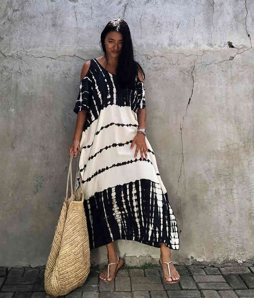 women's swimwear open shoulder summer long bohemian vintage halo dyeing robe oversized kaftan holiday fashion pareos ulm4, White;black
women's swimwear open shoulder summer long bohemian vintage halo dyeing robe oversized kaftan holiday fashion pareos ulm4, White;black
