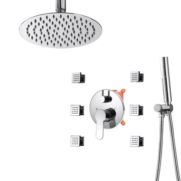 bathroom chrome shower system ceiling spa rainfall showers panel 3 ways cold diverter 6 body jets led showerhead set
bathroom chrome shower system ceiling spa rainfall showers panel 3 ways cold diverter 6 body jets led showerhead set