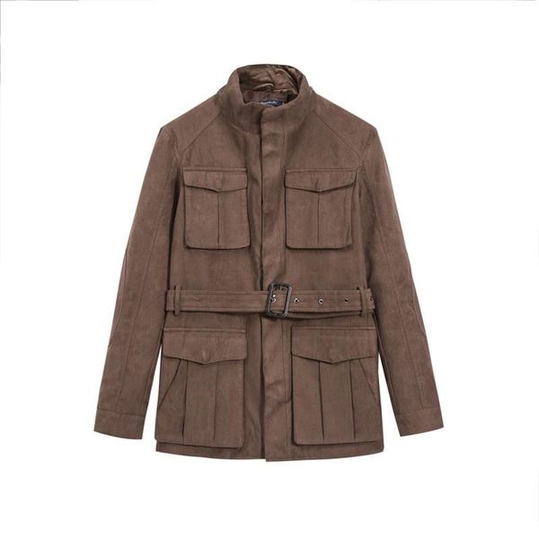 men's jackets imitation suede safari jacket double zipper casual slim vintage coat autumn winter designer working clothing for man, Black;brown
men's jackets imitation suede safari jacket double zipper casual slim vintage coat autumn winter designer working clothing for man, Black;brown