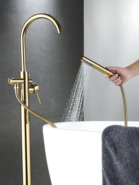 bathroom shower sets bathtub faucet brass gold floor mount swivel spout single handle tub filler hand sprayer mixer tap 6021k
bathroom shower sets bathtub faucet brass gold floor mount swivel spout single handle tub filler hand sprayer mixer tap 6021k