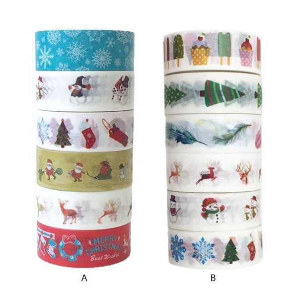gift wrap 6 rolls christmas holiday washi tape diy scrapbooking masking adhesive paper for wrapping art crafts projects
gift wrap 6 rolls christmas holiday washi tape diy scrapbooking masking adhesive paper for wrapping art crafts projects
