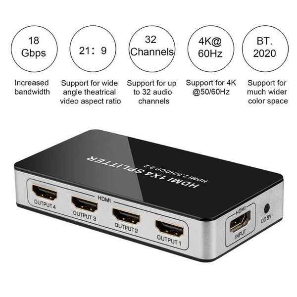 audio cables & connectors 4k hd 4 port splitter 1x4 hub switch box support 2.0 hdcp 2.2 1 input output split connector for hdtv project
audio cables & connectors 4k hd 4 port splitter 1x4 hub switch box support 2.0 hdcp 2.2 1 input output split connector for hdtv project