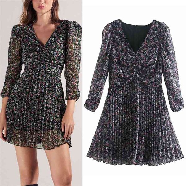 black floral dress women autumn vintage puff sleeve chiffon pleated mini es ladies ruched elegant 210519, Black;gray
black floral dress women autumn vintage puff sleeve chiffon pleated mini es ladies ruched elegant 210519, Black;gray
