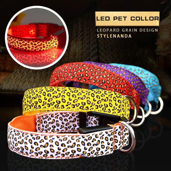 dog collars & leashes fashion leopard large collar personalized nylon led light prevent accidents anti-lost pet accessories products
dog collars & leashes fashion leopard large collar personalized nylon led light prevent accidents anti-lost pet accessories products