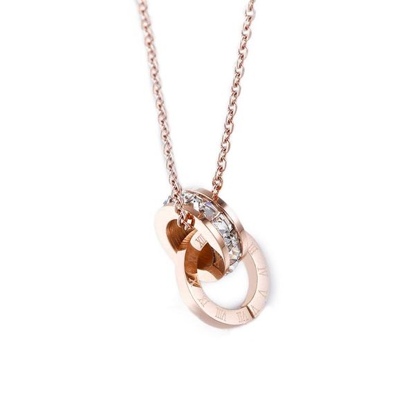 pendant necklaces double circle with roman numbers titanium steel clavicle necklace ml, Silver
pendant necklaces double circle with roman numbers titanium steel clavicle necklace ml, Silver