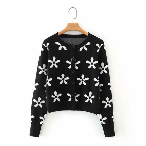 women autumn winter sweater soft cardigans floral print stretch knit single breasted plus size harajuku clothes 210422, White;black
women autumn winter sweater soft cardigans floral print stretch knit single breasted plus size harajuku clothes 210422, White;black