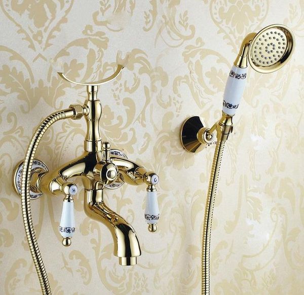 luxury gold color brass bathroom wall mounted handheld shower bath tub faucet mixer tap with head bracket holder atf407 sets
luxury gold color brass bathroom wall mounted handheld shower bath tub faucet mixer tap with head bracket holder atf407 sets