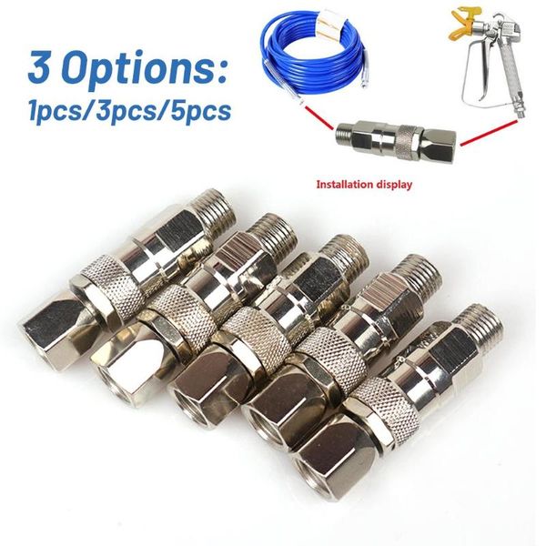 professional spray guns 1/3/5pcs 1/4 inch male - female adapter for airless and hose high pressure paint sprayer
professional spray guns 1/3/5pcs 1/4 inch male - female adapter for airless and hose high pressure paint sprayer