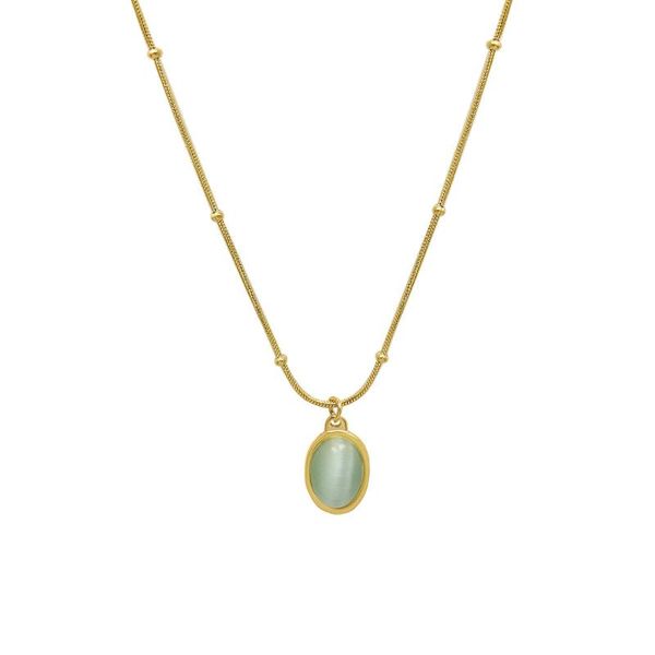 pendant necklaces high end 316l stainless steel necklace gold plated oval cateye for women girl trendy jewelry gift, Silver
pendant necklaces high end 316l stainless steel necklace gold plated oval cateye for women girl trendy jewelry gift, Silver