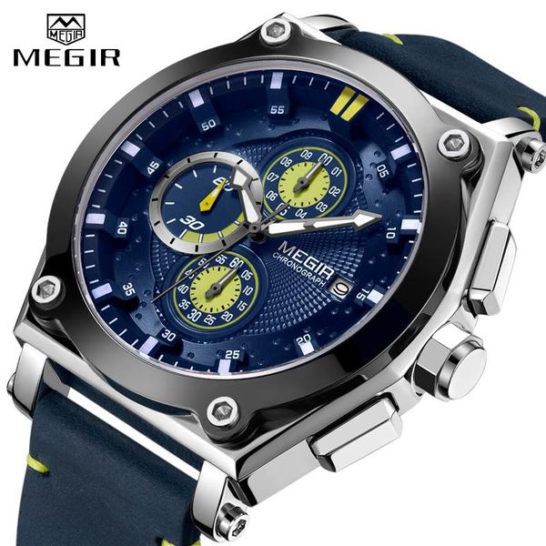 wristwatches megir men watch brand sport analog quartz wrist leather strap chronograph business watches for relogio masculino, Slivery;brown
wristwatches megir men watch brand sport analog quartz wrist leather strap chronograph business watches for relogio masculino, Slivery;brown