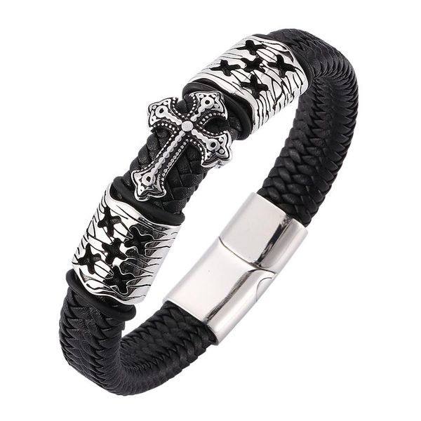 charm bracelets classic handmade leather rope chain weave bracelet men fashion magnet clasp stainless steel wristband male punk jewelry sp00, Golden;silver
charm bracelets classic handmade leather rope chain weave bracelet men fashion magnet clasp stainless steel wristband male punk jewelry sp00, Golden;silver