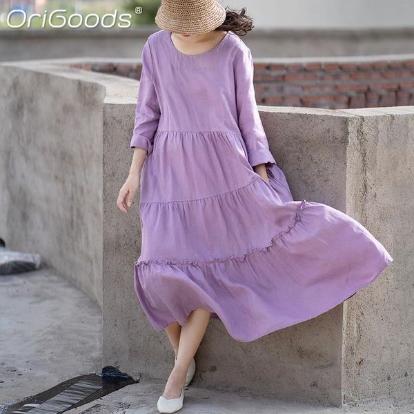 casual dresses origoods 100% linen dress summer 2021 fashion brand long women elegant violet purple cupcake sleeve e050, Black;gray
casual dresses origoods 100% linen dress summer 2021 fashion brand long women elegant violet purple cupcake sleeve e050, Black;gray