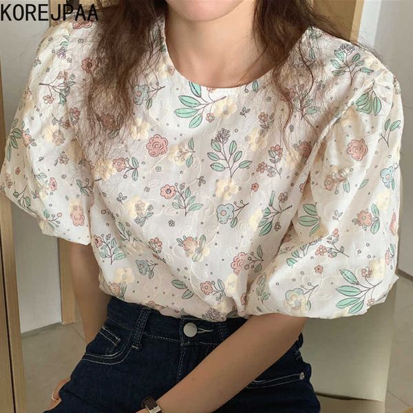 korejpaa women shirt summer sweet age reducing round neck pullover loose embroidery small floral lantern sleeve blouses 210526, White
korejpaa women shirt summer sweet age reducing round neck pullover loose embroidery small floral lantern sleeve blouses 210526, White
