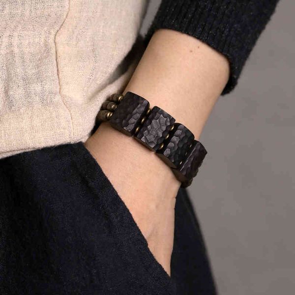 design ebony inlaid copper beads bracelet personalized punk rock jewelry, Golden;silver
design ebony inlaid copper beads bracelet personalized punk rock jewelry, Golden;silver