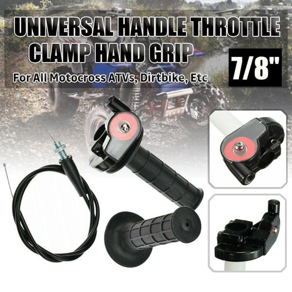 handlebars 2pcs grips a sets of motorcycle throttle 7/8" universal black left & right handle clamp hand motorbike grip