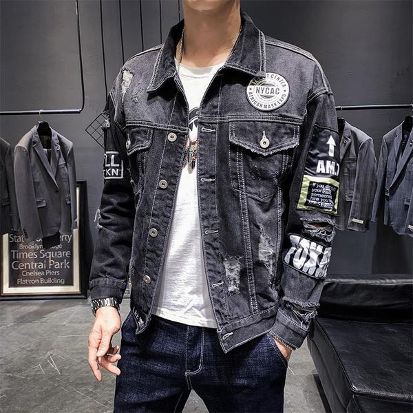men's jackets hole men denim jacket badge printing slim fit cotton jeans streetwear hip hop bomber outwear coat chaquetas hombre 4kb0, Black;brown
men's jackets hole men denim jacket badge printing slim fit cotton jeans streetwear hip hop bomber outwear coat chaquetas hombre 4kb0, Black;brown