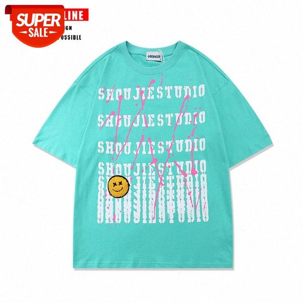 streetwear men smiley face embroidered american street graffiti printed short-sleeved t-shirt korean hip-hop casual personality couple #yz7w, White;black
streetwear men smiley face embroidered american street graffiti printed short-sleeved t-shirt korean hip-hop casual personality couple #yz7w, White;black