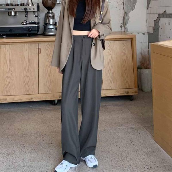 women's suits & blazers spring and autumn wide leg pants high waist hanging feeling casual coffee trousers mopping the floor, White;black
women's suits & blazers spring and autumn wide leg pants high waist hanging feeling casual coffee trousers mopping the floor, White;black