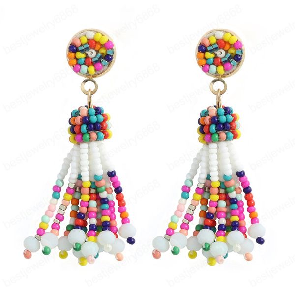 bohemian handmade colorful acrylic resin beads tassel earring for women fashion beaded statement dangle earrings jewelry, Silver
bohemian handmade colorful acrylic resin beads tassel earring for women fashion beaded statement dangle earrings jewelry, Silver