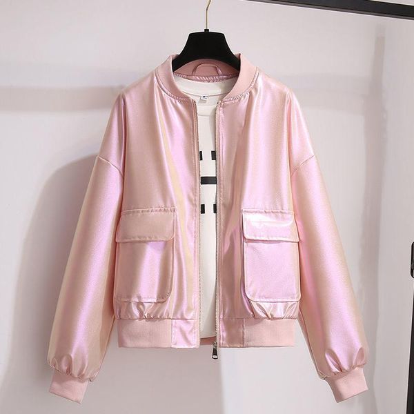women's jackets 2021 autumn women shining basic coat female solid round collar full sleeve jacket lady long thin outwear plus size w574, Black;brown
women's jackets 2021 autumn women shining basic coat female solid round collar full sleeve jacket lady long thin outwear plus size w574, Black;brown
