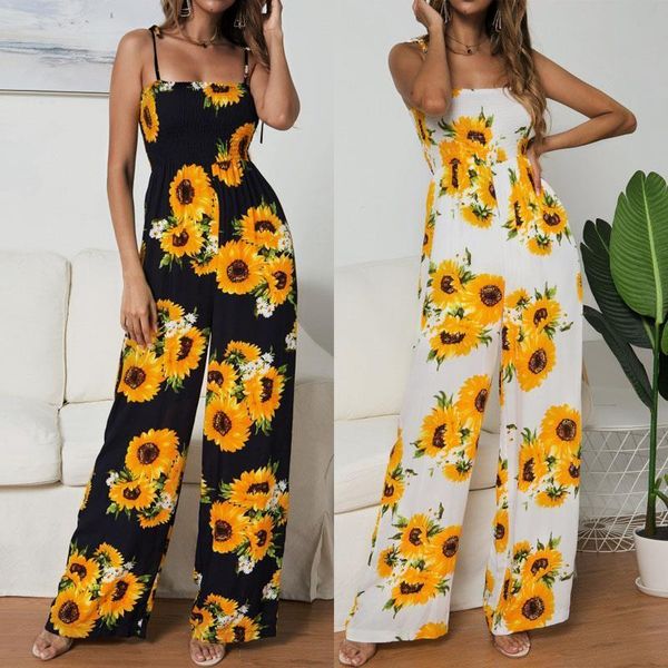 sunflower printed strap high waist women jumpsuits boho yellow spaghetti wide leg pants summer ladies, Black;white
sunflower printed strap high waist women jumpsuits boho yellow spaghetti wide leg pants summer ladies, Black;white
