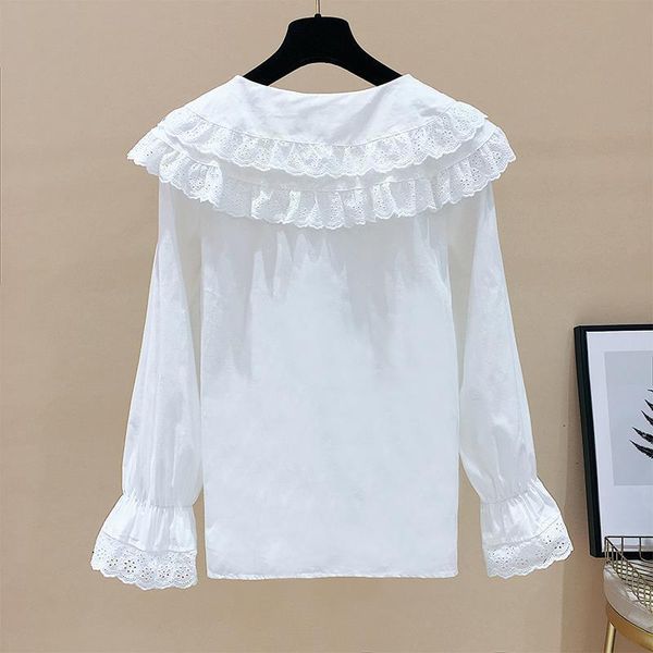 fashion spring autumn style casual women shirts peter pan long sleeve loose blusa df3369, White
fashion spring autumn style casual women shirts peter pan long sleeve loose blusa df3369, White