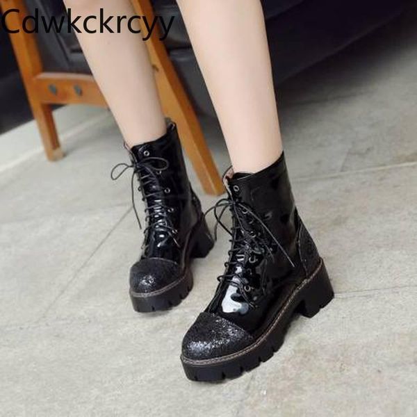winter the fashion round head thick heel boots student lace handsome plus velvet keep warm high women, Black
winter the fashion round head thick heel boots student lace handsome plus velvet keep warm high women, Black