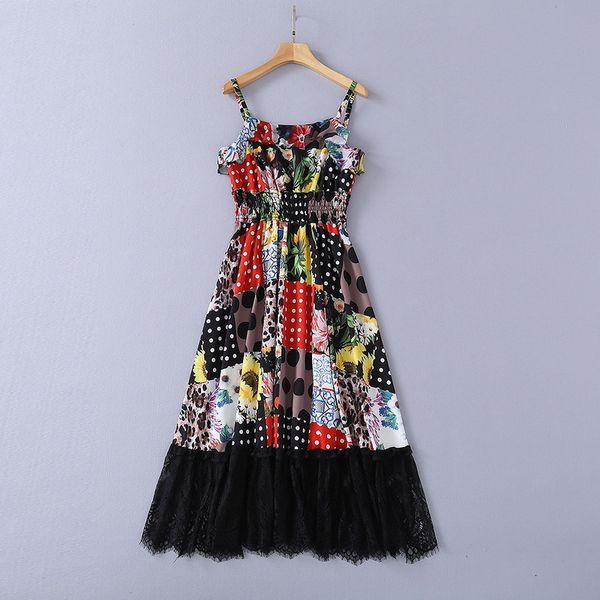 dresses european and american women's clothing spring 2021 condole belt vintage polka dot floral lace patchwork fashion dress mcet, Black;gray
dresses european and american women's clothing spring 2021 condole belt vintage polka dot floral lace patchwork fashion dress mcet, Black;gray