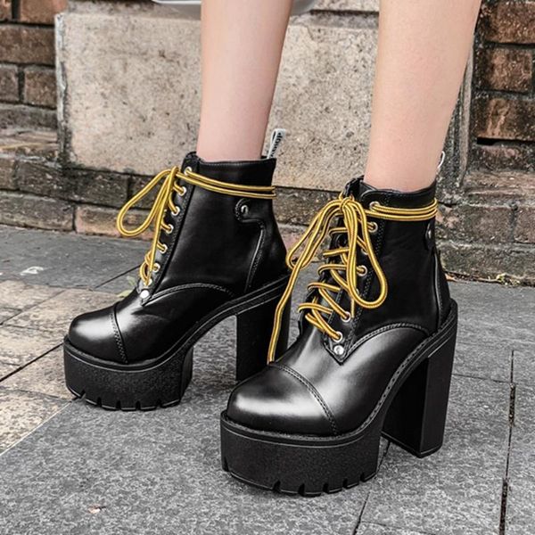 boots arrivals high heels thick platform chic winter shoes women shoelace fashion cool motorcycles ankle boot footwear, Black
boots arrivals high heels thick platform chic winter shoes women shoelace fashion cool motorcycles ankle boot footwear, Black