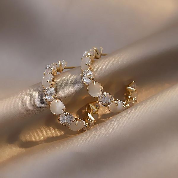 hoop & huggie classic fashion woman earring luxury opals earrings korean jewelry party unusual accessories for girl, Golden;silver
hoop & huggie classic fashion woman earring luxury opals earrings korean jewelry party unusual accessories for girl, Golden;silver