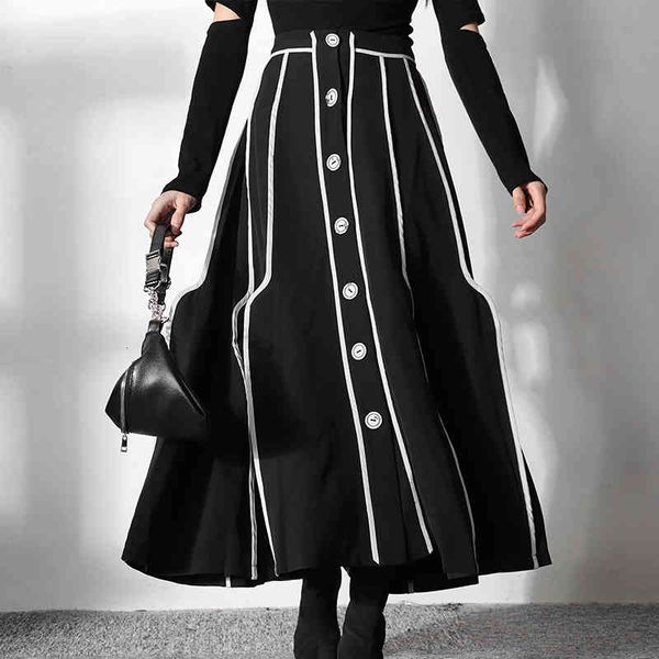 2021 midi long for women of the high-waist vintage with short skirts, Black
2021 midi long for women of the high-waist vintage with short skirts, Black
