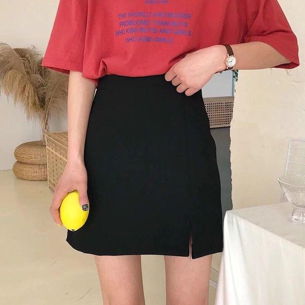 summer 2021 korean style loose high waist black slit a- line skirt students slimming hip women's skirts
summer 2021 korean style loose high waist black slit a- line skirt students slimming hip women's skirts