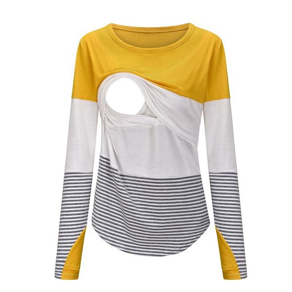 maternity & tees envsoll 2021 spring wear mother feeding stripe contrast long sleeve nursing t-shirt for pregnant women, White
maternity & tees envsoll 2021 spring wear mother feeding stripe contrast long sleeve nursing t-shirt for pregnant women, White