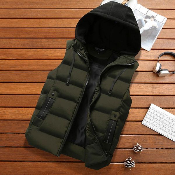 men's vests vest jacket winter waterproof warm sleeveless men fashion hooded casual autumn thicken waistcoat, Black;white
men's vests vest jacket winter waterproof warm sleeveless men fashion hooded casual autumn thicken waistcoat, Black;white