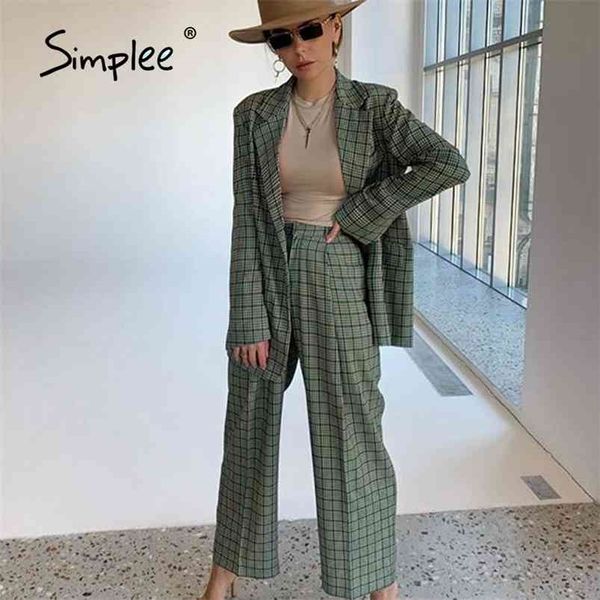 elegant plaid two-piece blazer suit casual streetwear s female set chic office ladies coat 210819, White
elegant plaid two-piece blazer suit casual streetwear s female set chic office ladies coat 210819, White