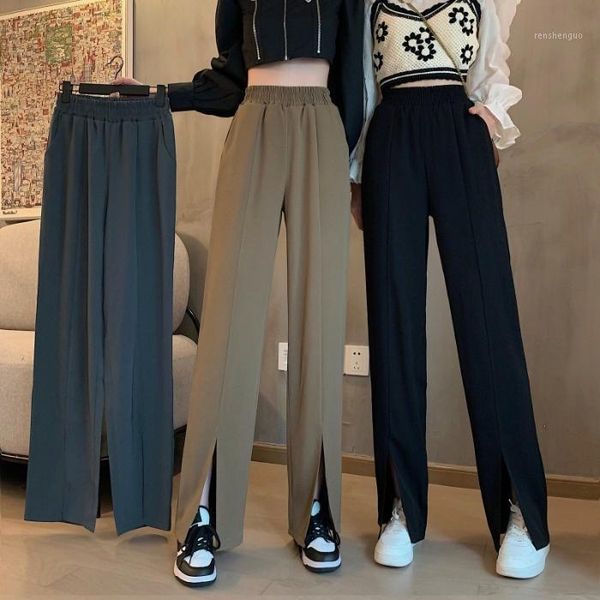women's pants & capris suit spring and autumn 2021 korean version high waist slim versatile vertical straight tube wide leg split, Black;white
women's pants & capris suit spring and autumn 2021 korean version high waist slim versatile vertical straight tube wide leg split, Black;white