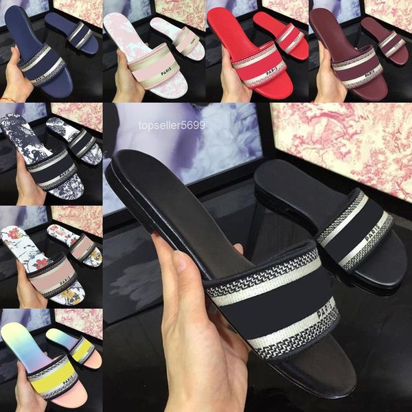 women slippers designer embroidery sandals ladies brand summer flat slides outdoor beach woman slipper colour letters slide with box, Black
women slippers designer embroidery sandals ladies brand summer flat slides outdoor beach woman slipper colour letters slide with box, Black