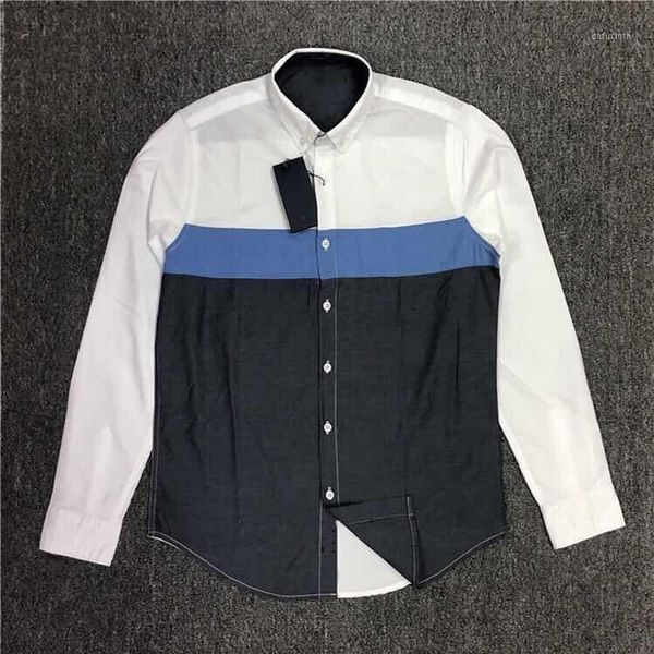men's casual shirts fall/winter style spell color label embroidery 100% pure cotton high-quality long-sleeved shirt fashion men, White;black
men's casual shirts fall/winter style spell color label embroidery 100% pure cotton high-quality long-sleeved shirt fashion men, White;black