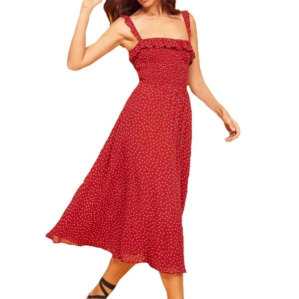 summer women dress casual dot printing lotus leaf decoration halter strap vestidos 210430, Black;gray
summer women dress casual dot printing lotus leaf decoration halter strap vestidos 210430, Black;gray
