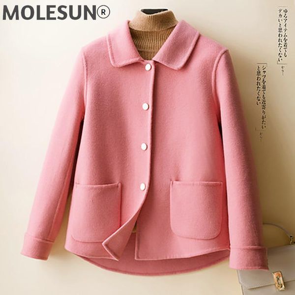 women's wool & blends short solid double sided 100% coat women 2021 single breasted elegant winter jacket casual casaco feminino, Black
women's wool & blends short solid double sided 100% coat women 2021 single breasted elegant winter jacket casual casaco feminino, Black