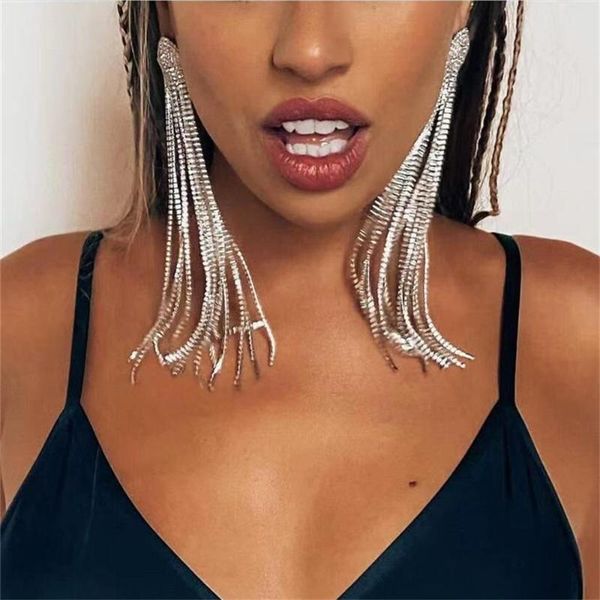 dangle & chandelier temperament ladies fashion rhinestone long tassel earrings luxury crystal bridal wedding dinner jewelry pendant gift acc, Silver
dangle & chandelier temperament ladies fashion rhinestone long tassel earrings luxury crystal bridal wedding dinner jewelry pendant gift acc, Silver