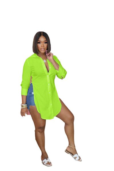 women's blouses & shirts women 2021 plus size basic fashion solid color long sleeve side slit single-breasted office lady loose street, White
women's blouses & shirts women 2021 plus size basic fashion solid color long sleeve side slit single-breasted office lady loose street, White