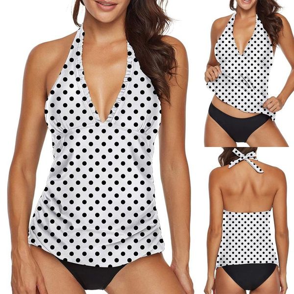 women's swimwear pokal dot print bikini set women plus size striped split two piece swimsuit high waist beachwear 2021, White;black
women's swimwear pokal dot print bikini set women plus size striped split two piece swimsuit high waist beachwear 2021, White;black